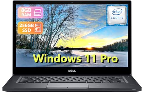 Dell Ordenador portátil Latitude 7480 Business de 14 pulgadas FHD (1920 x 1080), Intel Core i7-6600U, 8 GB de RAM, 256 GB SSD, teclado QWERTY de EE. UU., Windows 11 Pro (reacondicionado)