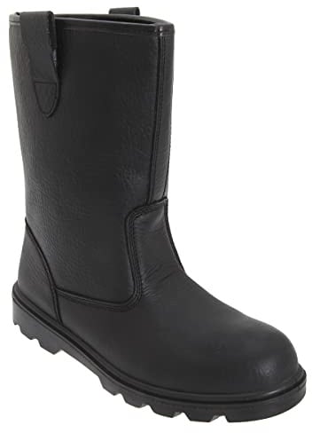 Grafters Safety Rigger Boots, Black Leather, Steel Toe Cap, Size 10 UK