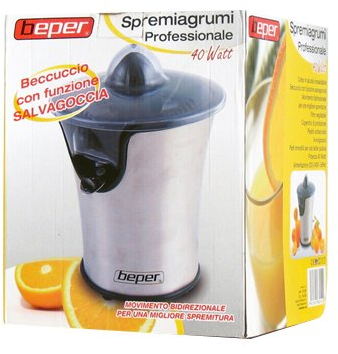 SPREMIAGRUMI PROFESSIONALE IN ACCIAIO INOSSIDABILE 40W SPREMI AGRUMI BEPER