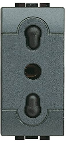 BTicino SL4180F Presa 2P+T 10/16A bipasso Serie Living International, Antracite
