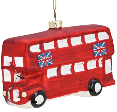 Baumschmuck London 4er Set - England Baumkugel, Great Britain Weihnachtsdeko, Christbaumkugel