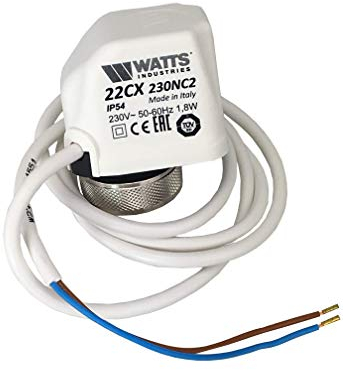 4 Stk Watts Elektrothermischer Antrieb stromlos geschlossen 22CX 230 V Weiß 1,8W