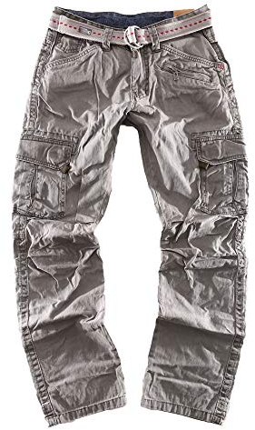 Timezone Herren Cargo Hose Ben TZ Regular 4175 grün Worker Hose W32/L34