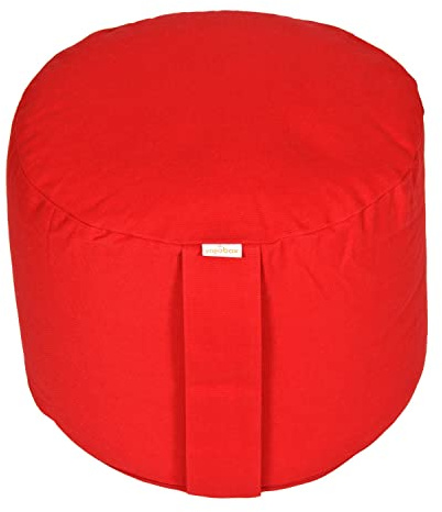 Yogabox Hochwertiges Meditationskissen Rondo Big - Yogakissen extra hoch Bezug und Innenkissen 100% Baumwolle Ø ca. 34 cm