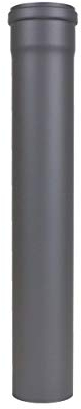 LANZZAS Pelletrohr Verlängerung 500 mm, im Durchmesser DN Ø 80 mm, in gussgrau, Pelletrohr-, Ofenrohr-, Rauchrohr- Verlängerung, für Ihren Pelletofen