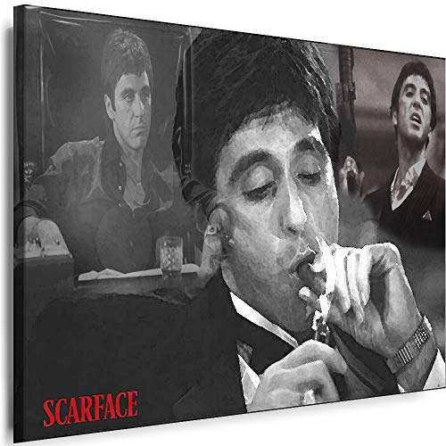 Myartstyle - Bilder Scarface 120 x 80 cm Leinwandbilder XXL - 1 Teilige Wandbilder Film Popular Movies Kunstdrucke w-P-2020-0111