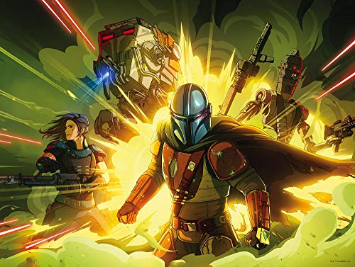 Komar 70 x 50 cm Star Wars Mandalorian Fireteam | Baby Yoda, Dekoration, Wandbild, Poster, Kunstdruck | Größe Rahmen | WB-SW-015-70x50, Bunt