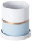Ekirlin Pot de fleurs d'intérieur en céramique avec trou de drainage et soucoupe Bleu 16 cm
