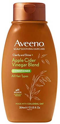 Aveeno Clarify & Shine Apple Cider Vinegar Pflegespülung mit Apfelessig, klärende Kopfhautpflege, für fettiges Haar, 354 ml
