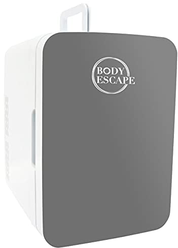 Body Escape Mini Fridge For Skincare & Make-Up - Glass Door Beauty Mini Fridges - Birthday Gifts For Her Skin Care - Portable, Compact, Small & Quiet Skincare Fridge For Makeup - 10L Grey