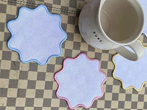 6 Stück 14 Stück Baumwolle Aida-Stoff Stickerei Einfassung 12 x 12 cm, 42 x 42 Aida DIY Untersetzer, leere Tischmatte Kreuzstich, Aida-Lesezeichen zum Kreuzstich