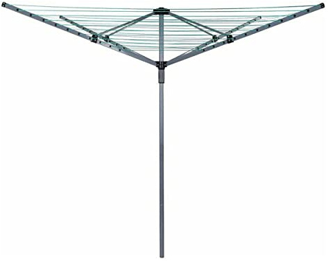 SASONS® 60m 4 Arm Rotary Washing Line Dryer, Heavy Outdoor Garden Laundry Airer, Metallic Folding Green Clotheslines Drying Airers Horse Rail Rack, Free Metal Ground Spike and Protective Cover