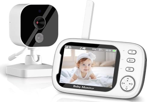 NWOUIIAY Babyphone mit Kamera 3,5 Zoll Baby Monitor 720p Baby Phone Digitalzoom Zwei-Wege-Audio VOX-Modus Nachtsicht Temperaturüberwachung Schlaflied Wecker