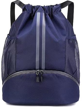 Allzbst Mode Sport Rucksäcke, Große Kapazität, Turnbeutel, Wasserdicht, mit Bodenfach und Breit Kordelzug, Beutel, Klein mit Innentasche, Außentasche für Damen & Herren