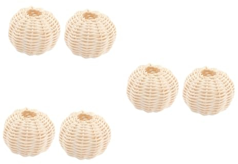 DOITOOL 6 Stk Lampenschirm Aus Rattan Rattan-pendelleuchte Schirmabdeckung Für Pendelleuchte Gewebter Lampenschirm Decke Japanisches Dekor Getrocknete Blumen Kleines Blumenarrangement Weiß