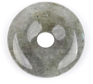 Gem Inside 30 mm natürlicher grauer Labradorit Jaspis Stein Edelstein Ring Kreis Donuts Perlen für Schmuckherstellung GUASHA Schaben Werkzeuge