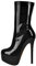 MissHeel Plateau Kurzschaft Stiefel stilettos High Heels Elastische Stiefeletten Lack Schwarz EU 41