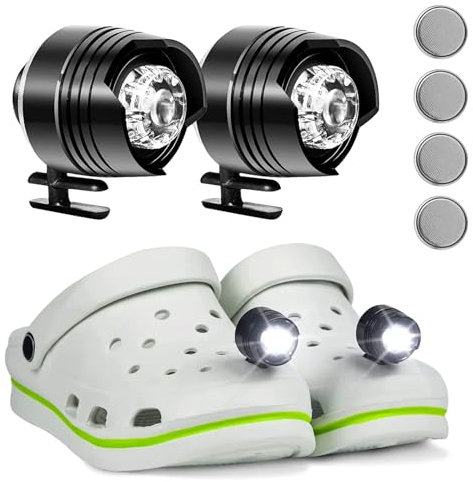 MXJFYY 2 PCS Luz de Zapato de Cocodrilo, Impermeables Faros Croc, Luces LED Para Zapatos Con 3 Modos de Luz, Accesorios de Decoración Para Caminar, Cumpleaños Para Adultos y Niños Regalos