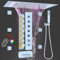 GETSHOWERSET Wall Mounted Concealed Shower System with 6pcs Body Jets and Spray, Brass Thermostatic Shower Mixer Set with LED Large 3 in 1 Modes 14x20inch Rain Shower Head and Up/Down Spout, Chrome