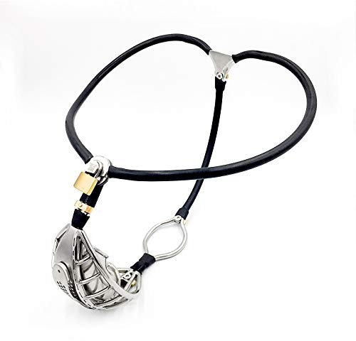 YZPNBW Metall Keuschheitshose Man mit Defäkationsloch Höschen Atmungs BDSM Bondage Penis sexy Unterwäsche Schloss Spielzeug Keuschheitsgürtel SM Chastity Belt Chastity Cage Privatsphäre Spiel