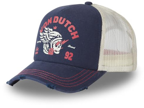 Von Dutch Casquette Homme & Femme, Casquette Trucker Crew, Ajustable, Bleu Taille TU