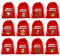 24 Stück Weihnachts Beutel mit Kordelzug, Jutebeutel Weihnachts Adventskalender Säckchen Taschen für Süßigkeiten (Rot)