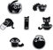 FIHODONE 7 Stück Pins Anstecker Schwarze Katze,Anstecker Pin Niedliche,Pin Anstecker Verspielte Katzen,Tier-Anstecker Emaille Pins Set für Frauen Und Mädchen,Schwarze Katzen-Emaille-Anstecknadeln