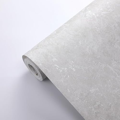Camiraft Grey Wallpaper for Living Room Bedroom Hallway Fireplace -Slightly Glossy Cracked Textured Wall Paper with Distressed Pattern, Textured Finish & Flash Design,950 * 53cm