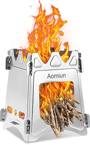 Aomiun Kompakter zusammenklappbarer Holzofen für Camping-Kochpicknick im Freien