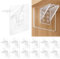Regalbodenträger selbstklebend, 12 Stück Transparent Klebewinkel Regalboden Halterung, Regalbodenträger Ohne Bohren, Einlegeboden Halter 70 × 70 mm für Schrank Kleiderschrank, Fachbodenträger