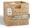 Casa Mina® Aufbewahrungskorb geflochten ideal für alle Regale I Nachhaltiger Seegras Korb geflochten aus Naturmaterial I Flechtkorb mit Griffen I Pflegeleichter, modern geflochtener Korb 27x27x27cm
