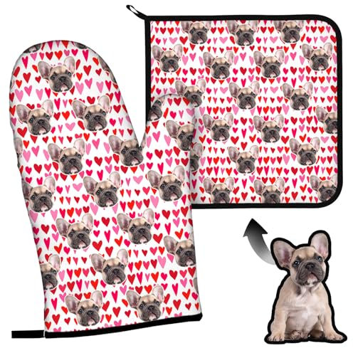Guanti da Forno Personalizzati, LucBuy Set di Guanti da Cucina e Presine con Foto Personalizzate, Regali Divertenti, Stampa Completa, Accessori da Forno Resistenti al Calore per Barbecue (A3)