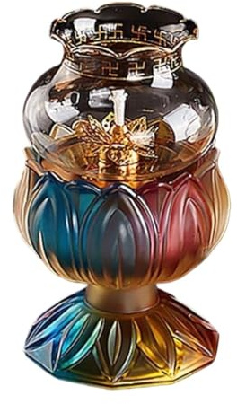 EYRMQWJPC Lampe à pétrole en Verre et en Fer ， Lampe à pétrole en Verre à Flamme réglable, Usage Multiple, 17 cm/20 cm(21cm)