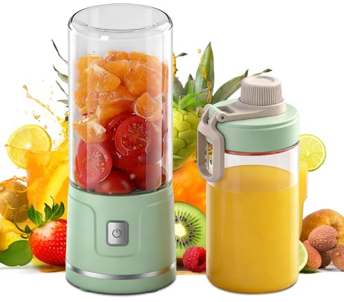 Portable Blender Smoothie Maker To Go, SGZIOO 450 ml Portable Blender, 38 Blades, Small Mixer for Shakes and Smoothie, Rechargeable Mini Stand Mixer Sports, Travel, Outdoor