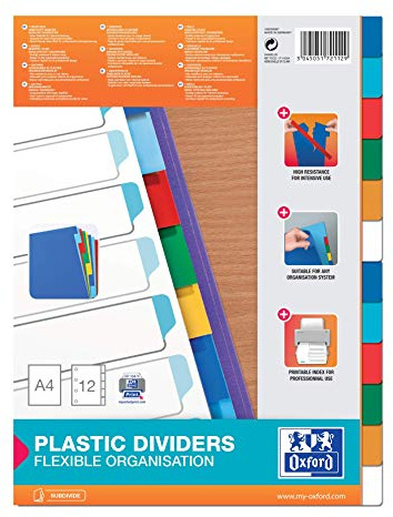 Elba 785315 Register Polypropylen A4 12 Positionen, buntes Sortiment