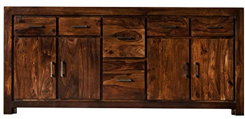 MASSIVMOEBEL24.DE Palisander Massivmöbel Holz massiv Life Honey Sideboard Massivholz Sheesham lackiert Möbel Metro Life #134