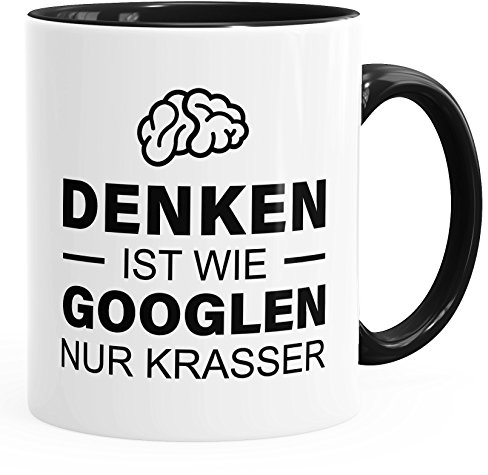 MoonWorks Denken ist wie Googeln nur krasser Tasse schwarz Unisize
