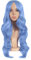 MapofBeauty 24 Zoll/60cm Charmante Kunststoff Faser Lange Wellige Perücke Frauen Party Volle Perücken (Periwinkle)