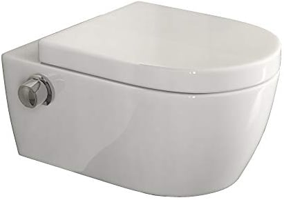 SSWW | Taharet Toilette mit WC Dusche | inkl Armatur | Unterspülrand | Softclose Sitz | weiß Keramik | 540x360x330 mm