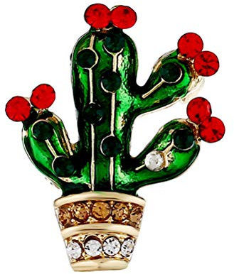 Amosfun Kaktus-Brosche mit Strass Kristall Kaktus-Brosche Mexikanische Fiesta Cinco de Mayo Party Luau Hawaii Party Gastgeschenke Tropische Party Supplies
