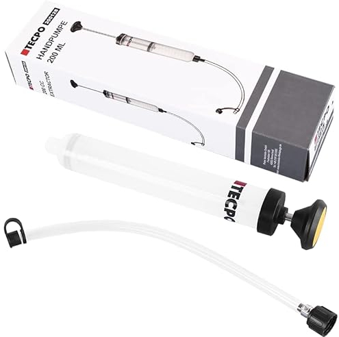 TECPO Handpumpe 200 mL Motor Öl Getriebeöl Kühlerfrostschutz Hinterachsöl Absaugpumpe Umfüll Pumpe Ölabsaugpumpe Öl absaugen einfüllen