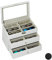Relaxdays Brillenbox 18 Brillen, Aufbewahrung Sonnenbrillen, HBT: 22,5 x 33,5 x 19 cm, Kunstleder Brillenkoffer, weiß