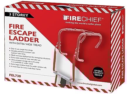 Firechief Scala pieghevole di fuga di fuoco di 3 piani FEL730 con i gradini extra larghi