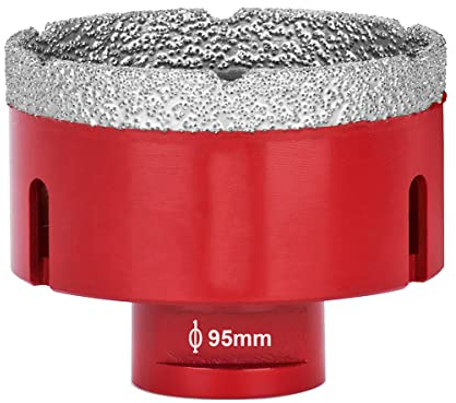 SagaSave 1 scie-cloche M14 de 95 mm pour revêtement diamant, longue durée de vie pour verre, céramique, carrelage, marbre, céramique, bouteilles, etc Rouge