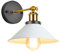 iDEGU Wandleuchte Industrielle Vintage Wandlampe Deckenleuchte Edison-Stil Metall Retro Lampe mit 180° Drehung E27 Fassung, 22 cm Lampenschirm (1 Stück, Weiß)