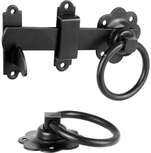 Hardware-Solutions Plain Ring Gate Latch, Black
