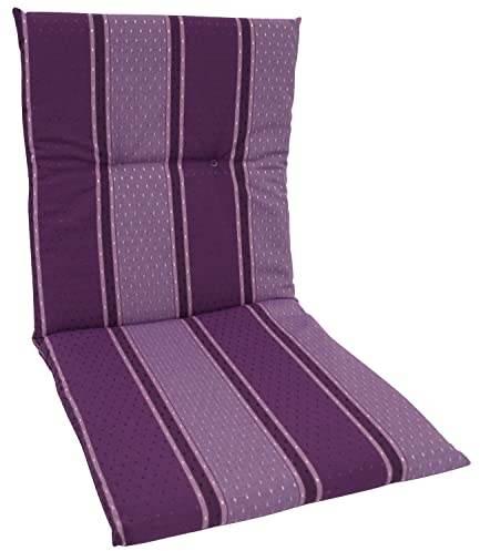 DEGAMO Auflage Sesselauflage Bern für Gartenstuhl Niederlehner, 48x98cm, violett gestreift, Outdoor