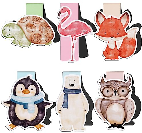 COLOFALLA 6 Stück Lesezeichen Magnetisch Tiere Kinder Magnetlesezeichen Geschenke zum Geburtstag Einschulung Geschenk Schultüte Füllung für Schüler Buchliebhaber Junge Mädchen