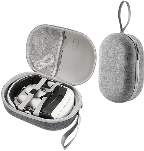 Digi-Tatoo [for Elite Strap] Hard Portable Carrying Case for Meta Quest 3, Shockproof Portable Bag, Handle Bag for Qculus Quest 3 Touch Controller with Head Strap (Grey)