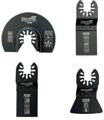Eclipse Professional Tools EC-M1102SET Ensemble de 4 pièces de lames oscillantes bimétalliques de 34 mm